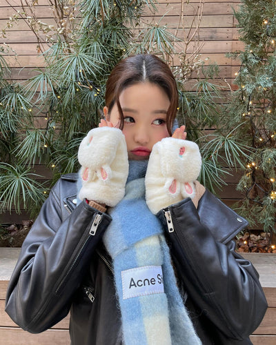 Paire Gants Oreilles de Lapin Carottes Mitaine Wonyoung Ive Kpop