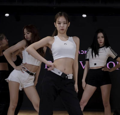 Pantalon Revers Blanc Réversible Jennie Pink Venom Dance Practice BlackPink