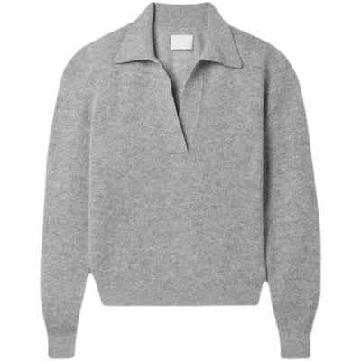 Pull Ample Gris en maille à col polo Miyeon I Dle Mode Femme Corée