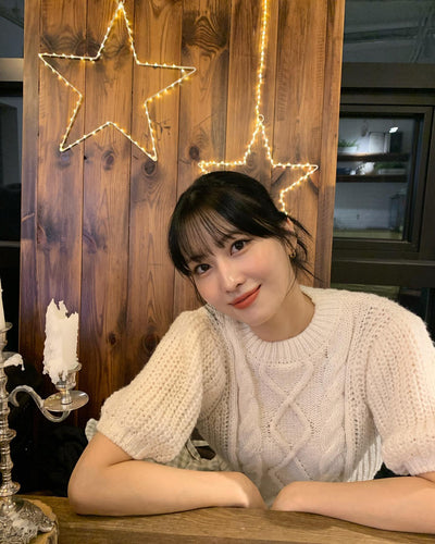 Pull Blanc Hiver Torsades et Manches Bouffantes Momo Twice Mode Femme