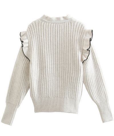 Pull Col Grand Volant avec Noeuds Irene Greetings 2022 Red Velvet