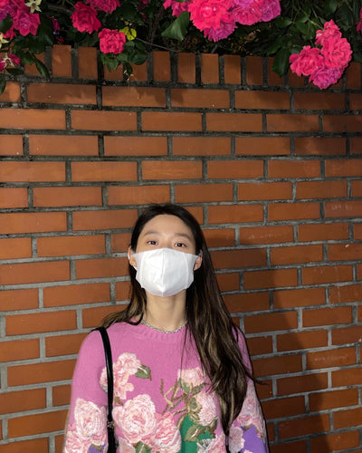 Pull Fleurs brodés Rose Vert Violet Printemps Seolhyun AOA Mode Femme