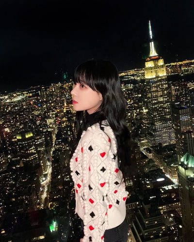 Pull Tricot Coeur Carreau Trefle Pic et Perles Winter Aespa New York