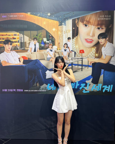 Robe Blanche Chic Grand Noeud Central Nana Woo Ah Mode Femme Coree Sud