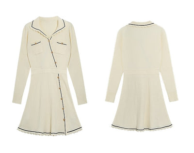 Robe Blanche Col Polo Diagonale Ensemble Joy RedVelvet Duo Love Song