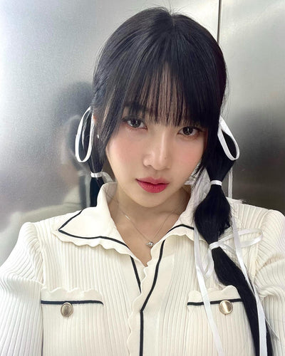 Robe Blanche Col Polo Diagonale Ensemble Joy RedVelvet Duo Love Song