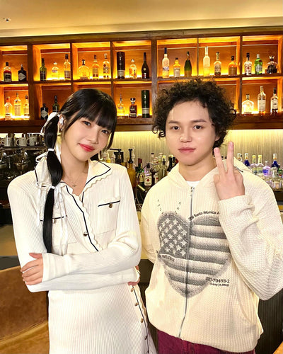 Robe Blanche Col Polo Diagonale Ensemble Joy RedVelvet Duo Love Song