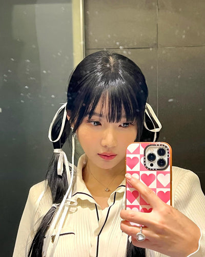 Robe Blanche Col Polo Diagonale Ensemble Joy RedVelvet Duo Love Song