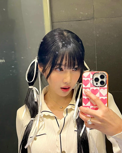 Robe Blanche Col Polo Diagonale Ensemble Joy RedVelvet Duo Love Song