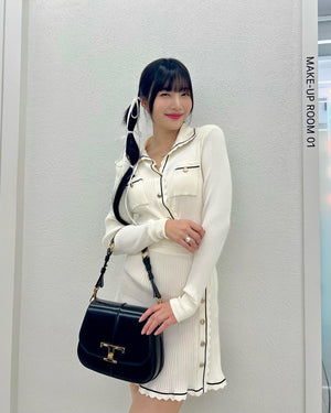 Robe Blanche Col Polo Diagonale Ensemble Joy RedVelvet Duo Love Song