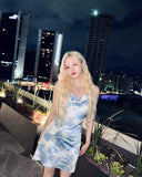 Robe Ete Bleu Ciel et Nuage à Bretelles Yuqi G i dle Mode Ete Femme