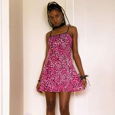 Robe Imprimé Léopard Rose Soojin (G)I-DLE Dum Di Dum Di MV (여자) K Pop