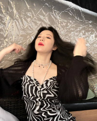 Robe à Imprimé Zèbres Saison Ete Shuhua G I Dle Mode Kpop Femme