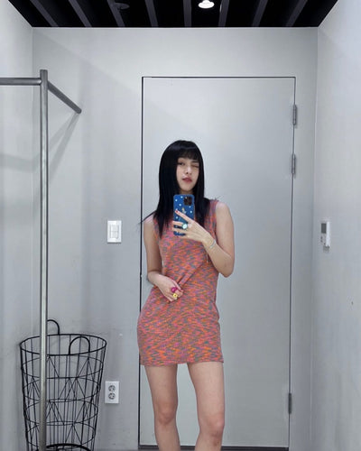 Robe Multicolore Couleur Pastel Col Rond Ryujin Itzy H & M Collab Mode