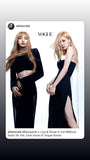 Robe Noire fendue Dentelles et Bretelles Blanches Rose BlackPink X Vogue Korea Kpop