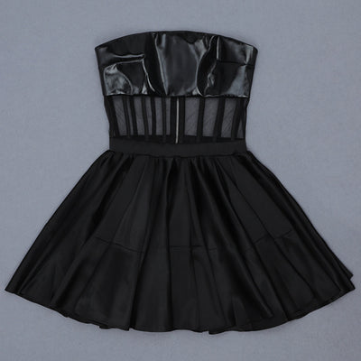 Robe Noire Habillée Bustier Cuir  Yujin Kep1er Wadada MV Kpop Debut