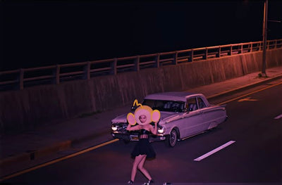 Robe Noire Habillée Cuir et Voile Sunmi Music Core Performance Pporappippam