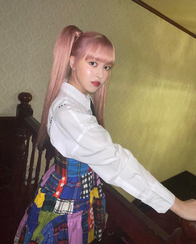 Robe Patchwork Damier Multicolore Glitter Christmas Nmixx Lily Mode Kpop