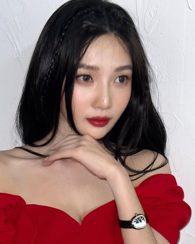 Robe Rouge Bustier Col V Elegante Joy Red Velvet Mode Femme Kpop Visuel