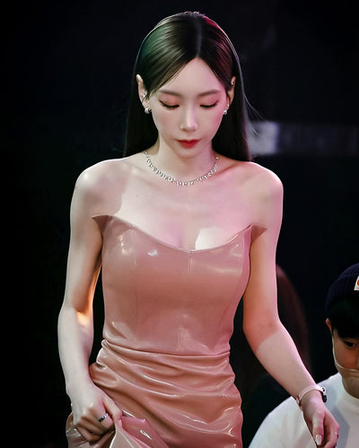 Robe Satin Rose Bustier Sexy Chic Taeyeon MC Queendom 2 Girl Generation