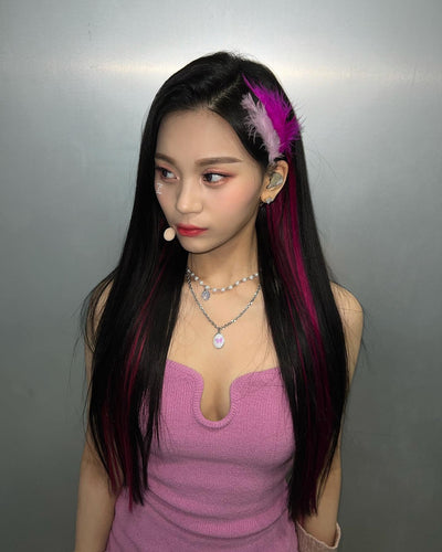 Robe Slim Bustier en V Rose Umji Viviz Bop Bop Inkigayo SBS Kpop Mode
