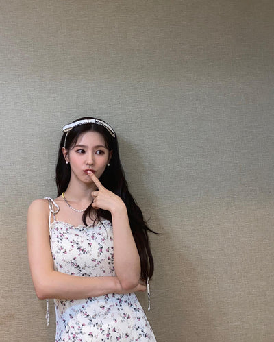 Serre Tete Bandeau Grand Noeud Blanc Miyeon G I Dle MC MCountdown KPOP