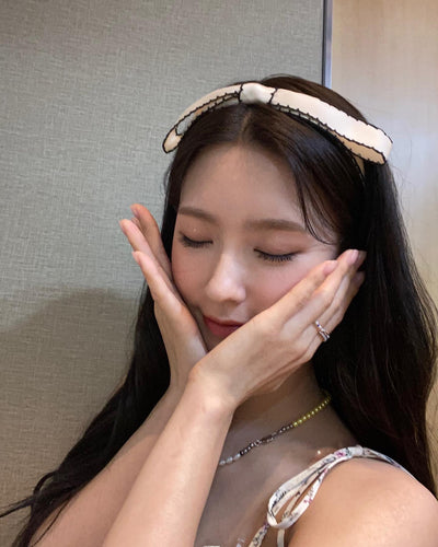 Serre Tete Bandeau Grand Noeud Blanc Miyeon G I Dle MC MCountdown KPOP