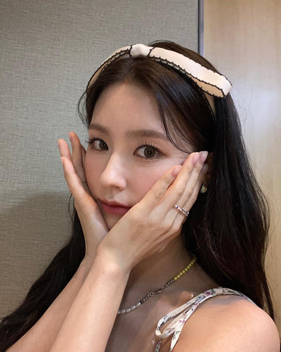 Serre Tete Bandeau Grand Noeud Blanc Miyeon G I Dle MC MCountdown KPOP