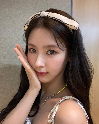 Serre Tete Bandeau Grand Noeud Blanc Miyeon G I Dle MC MCountdown KPOP