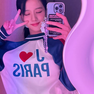 Sweatshirt J' Aime Paris Jisoo BlackPink Mode Kpop Femme Veste Automne