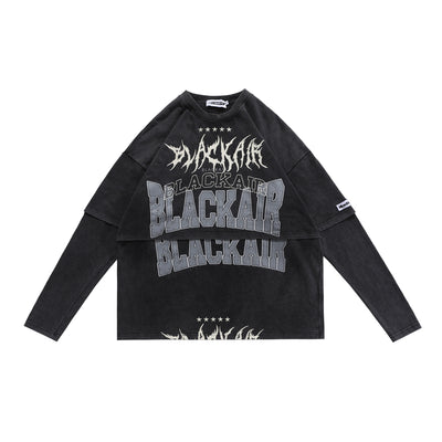 Sweetshirt Superposé Black Air Graffiti Hip Hop Jisoo Shut Down BlackPink