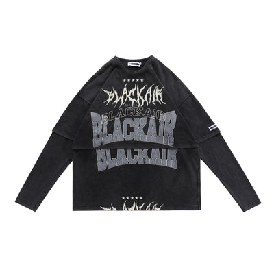 Sweetshirt Superposé Black Air Graffiti Hip Hop Jihyo Twice Mode Kpop