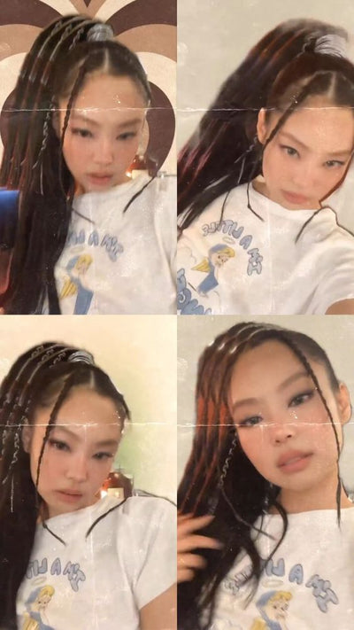 T Shirt Blanc I m a Little Angel Col Rond Ange Nuage Jennie BlackPink