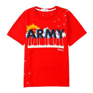 T-shirt Rouge Army Jimin BTS Tshirt Fandom ARMY Kpop Idole Mode Coréenne