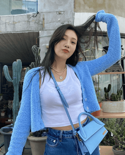 Débardeur Curetty Joy Red Velvet Top Brodé en Coton Blanc Kpop Mode