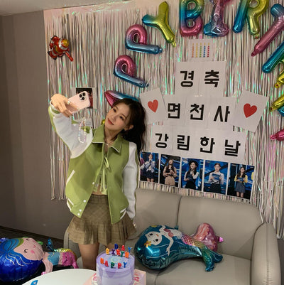 Veste Ample Vert et Blanc Manches Bicolores Miyeon G Idle Mode Décontracté