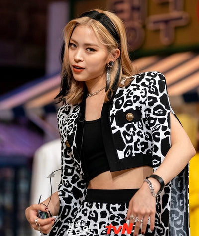 Veste châle Cardigan sans bouton Dalmatien AMAZING SATURDAY Ryujin Itzy