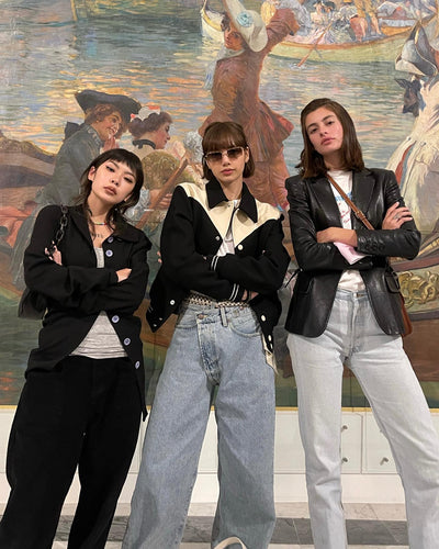 Veste Noire et Blanche Ample Poches stylisées en Flèches Lisa BlackPink